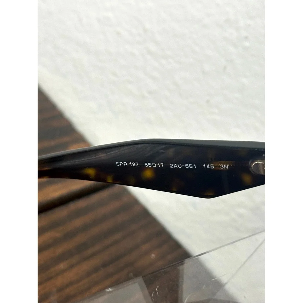 Prada SPR 19Z 2AU-6S1 Women's Brown Tortoise Sunglasses Cat Eye Full Rim 145 mm